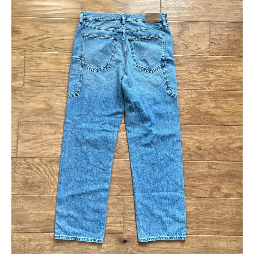 NWT Madewell Low-Slung Straight Jeans Size 27 N0656 Light Wash Patch Pockets - Picture 2 of 12